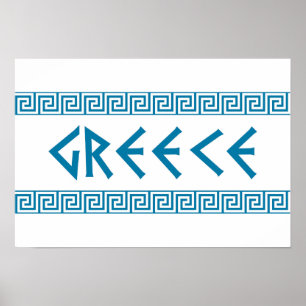 Affiche pays de grèce nom du symbole grec