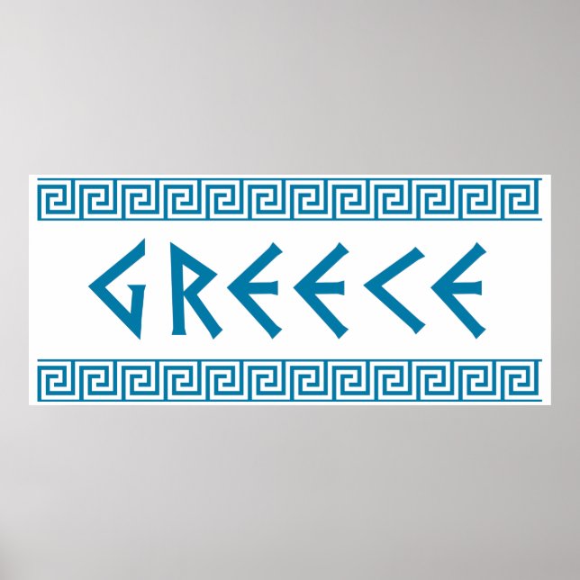 Affiche pays de la grèce nom du texte symbole grec (Devant)