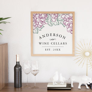 Affiche Pays du vin   Maison personnalisée Cave à vin Impr