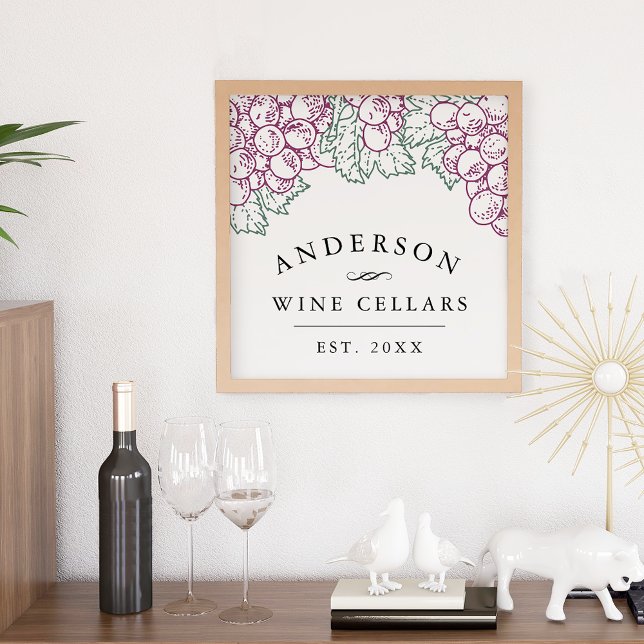 Affiche Pays du vin | Maison personnalisée Cave à vin Impr (Créateur téléchargé)