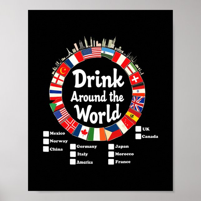 Affiche Pays internationaux de boisson de vacances pour ad (Devant)