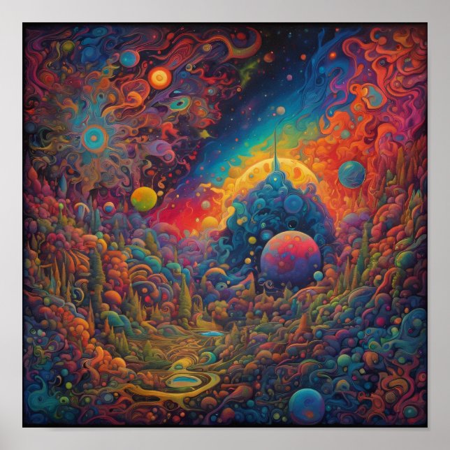 Affiche Pays psychédélique inconnu (Devant)