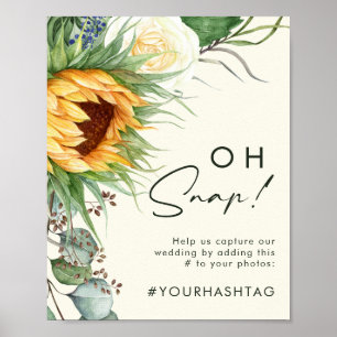 Affiche Pays Tournesol Clair Jaune Oh Snap Hashtag