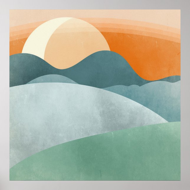 Affiche Paysage 3 Dessins Boho Simple Boho Chic Aesthet (Devant)