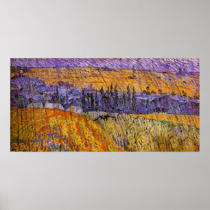 Affiche Paysage à Auvers sous la pluie de Vincent van Gogh
