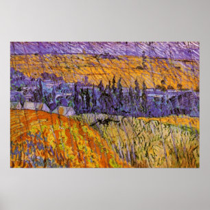 Affiche Paysage à Auvers sous la pluie de Vincent van Gogh