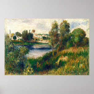 Affiche Paysage à Vétheuil - Auguste Renoir Art