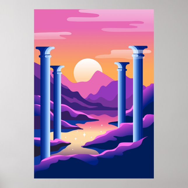 Affiche Paysage Abstrait (Devant)