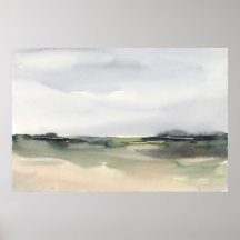 Paysage Abstrait Aquarelle neutre horizontale