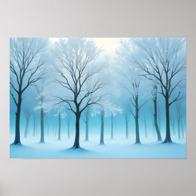 Affiche Paysage Abstrait Arrière - plan de la nature hiver (Devant)