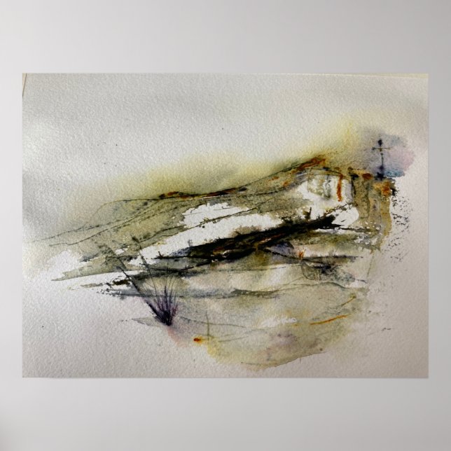 Affiche Paysage Abstrait aux couleurs d'automne (Devant)