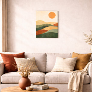 Affiche Paysage Abstrait Bohème Tons Terre Désert