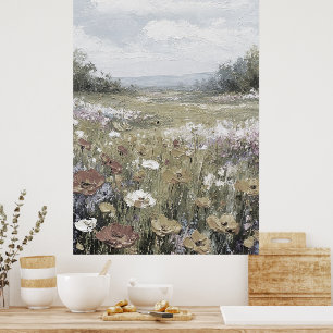 Affiche Paysage Abstrait de Ferme Art Neutre