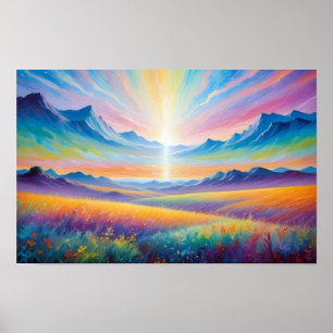 Affiche Paysage Abstrait Forêt Nature Fond Art
