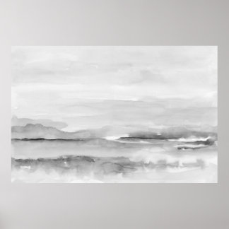 Affiche Paysage Abstrait noir et blanc 1