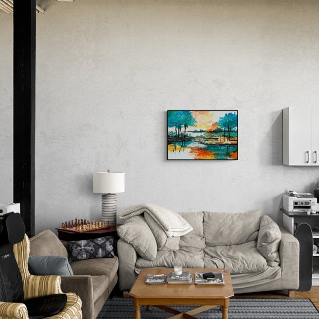 Affiche Paysage Abstrait, peinture acrylique colorée (Créateur téléchargé)