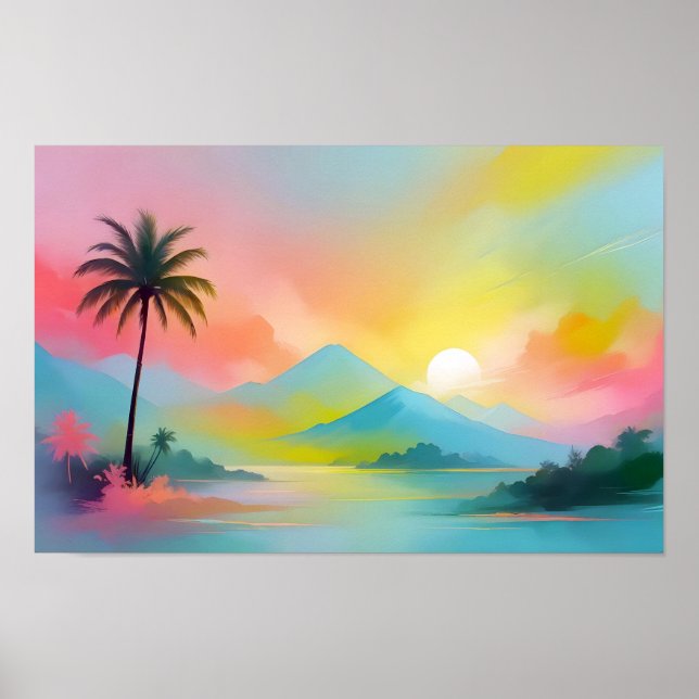 Affiche Paysage Abstrait Plage Sky Nature Arrière - plan A (Devant)