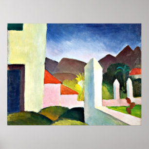 Affiche Paysage africain, art abstrait par August Macke