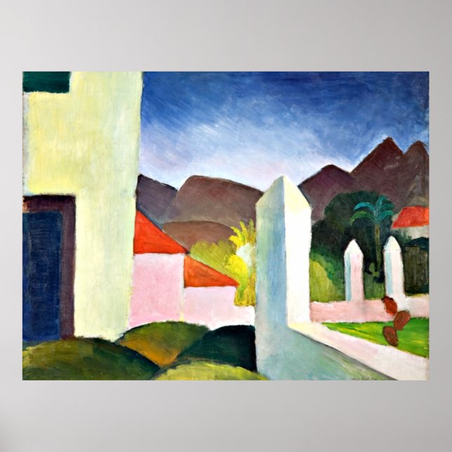 Affiche Paysage africain, art abstrait par August Macke (Devant)