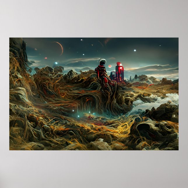 Affiche Paysage Alien dans l'espace extra-atmosphérique |  (Devant)