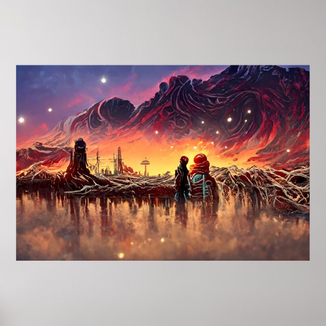 Affiche Paysage Alien dans l'espace extra-atmosphérique |  (Devant)