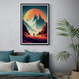 Affiche Paysage Alien Imaginaire AI Art #1   Coloré