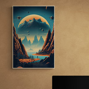 Affiche Paysage Alien Imaginaire AI Art #2   Coloré