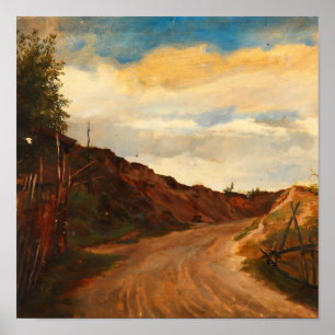 Affiche Paysage Antique de Route de Terre de Campagne Vint