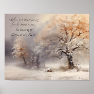 Affiche Paysage aquarelle calme et citation inspirante