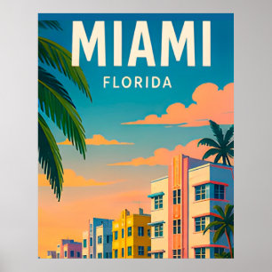 Affiche Paysage aquatique tropical de Miami Floride