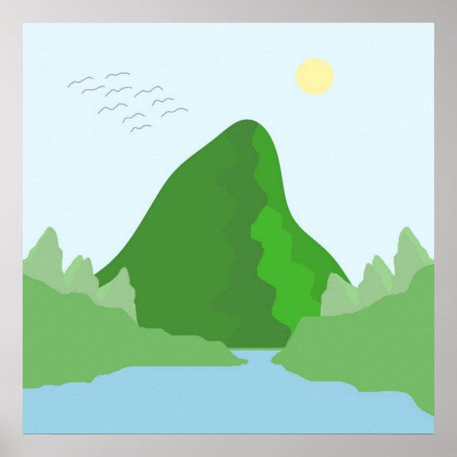 Affiche paysage art abstrait (Devant)