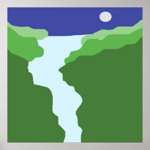Affiche paysage art abstrait