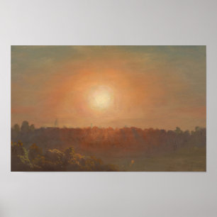 Affiche Paysage au coucher du soleil (1860-70) Frédéric Ed