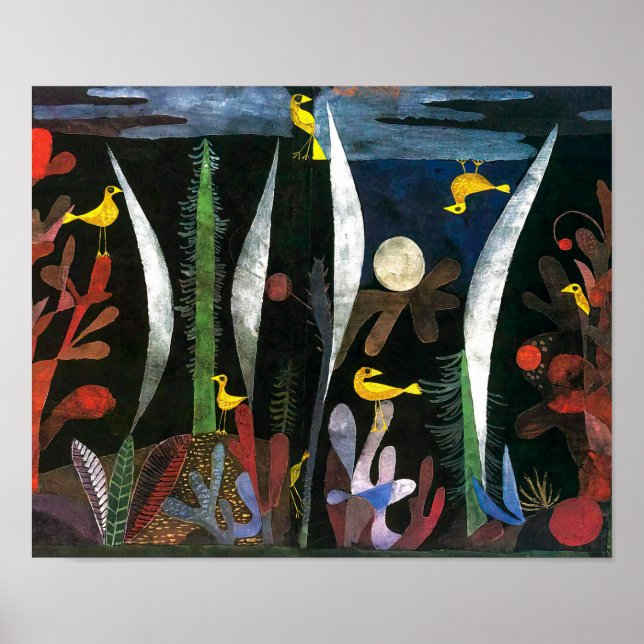Affiche Paysage aux oiseaux jaunes | Paul Klee | (Devant)