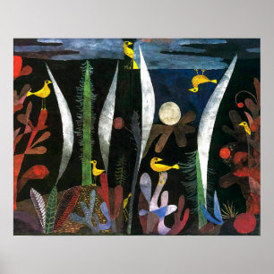 Affiche Paysage aux oiseaux jaunes Paul Klee
