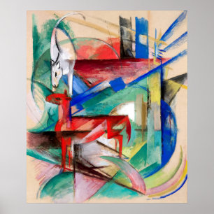 Affiche Paysage avec animaux de Franz Marc