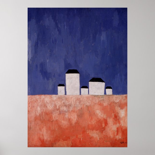 Affiche Paysage avec cinq maisons, vers 1932 (Devant)