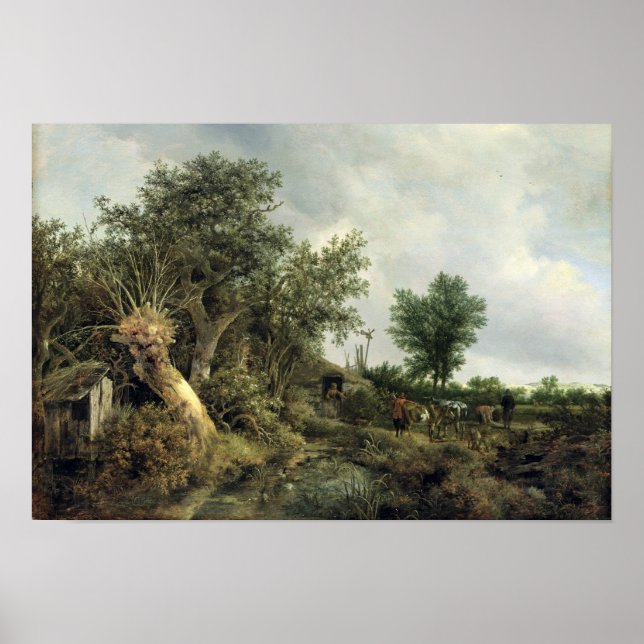 Affiche Paysage avec hutte, 1646 (Devant)