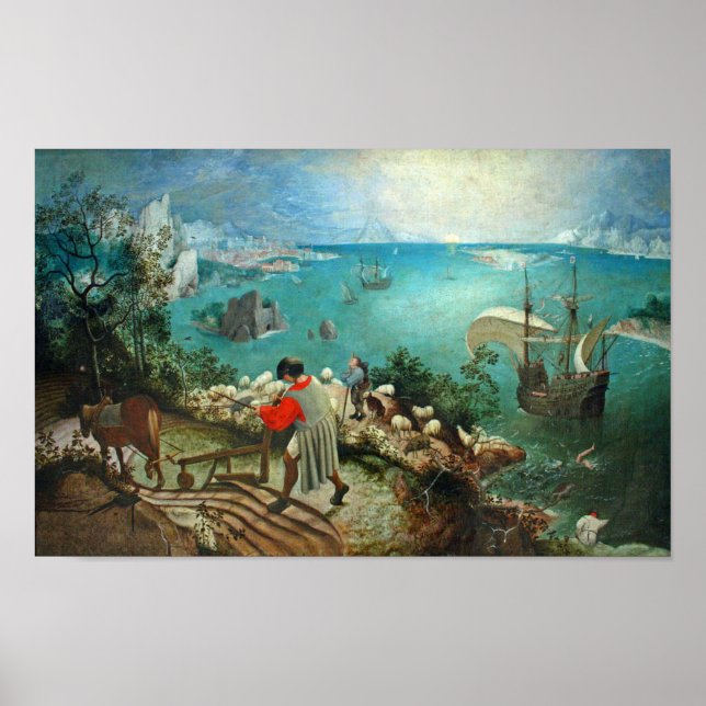 Affiche Paysage avec la chute d'Icarus Pieter Bruegel (Devant)