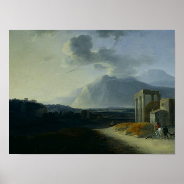 Affiche Paysage avec le mont Stromboli (Devant)