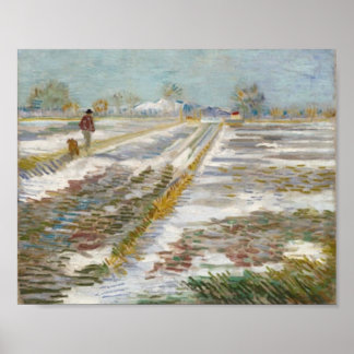 Affiche Paysage avec neige, Vincent van Gogh