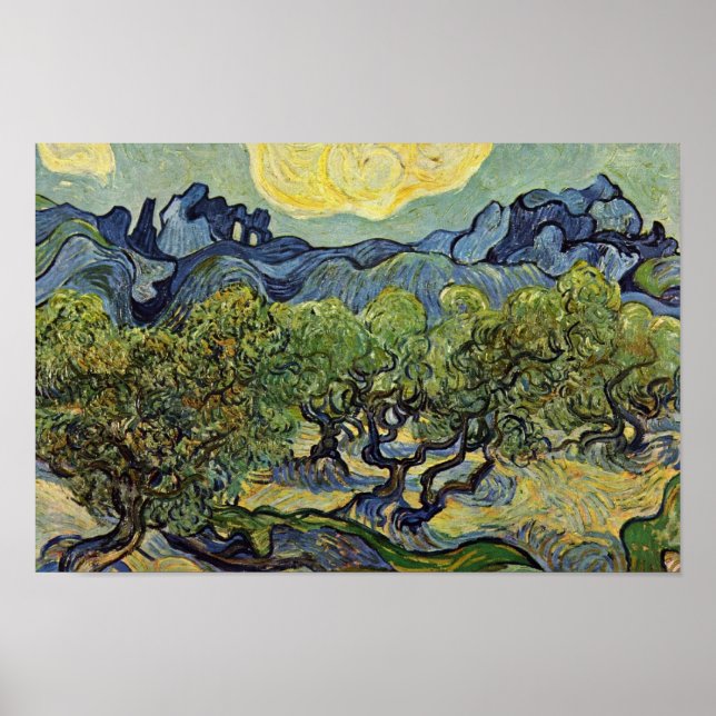 Affiche Paysage Avec Oliviers Par Vincent Van Gogh (Devant)