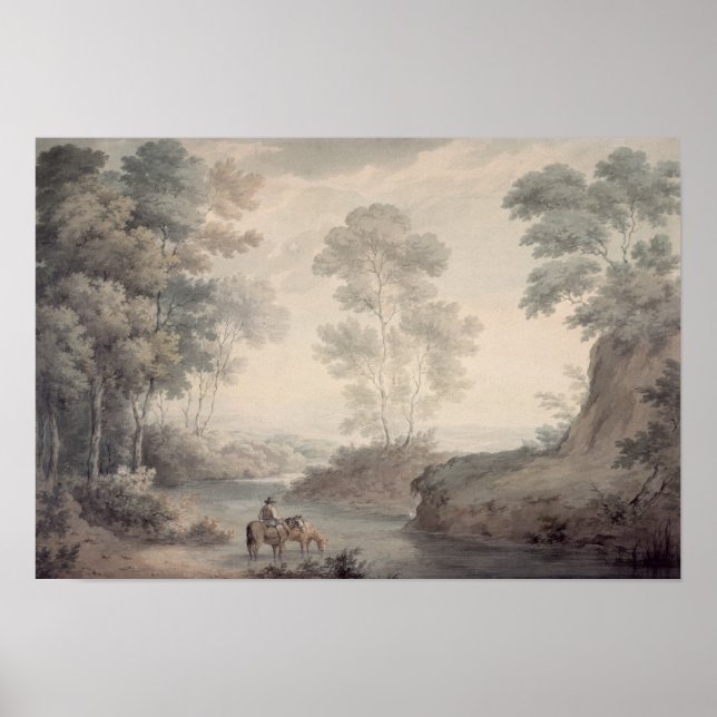 Affiche Paysage avec rivière et eau (Devant)