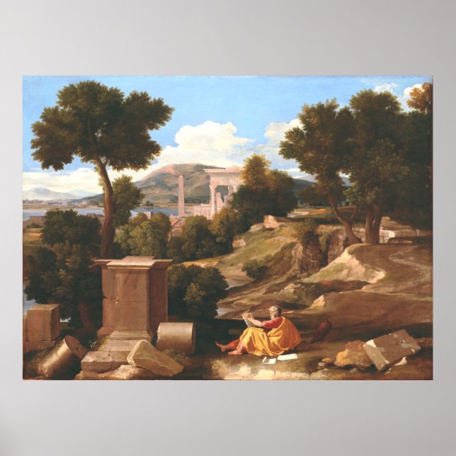 Affiche Paysage avec Saint John sur Patmos Nicolas Pouss (Devant)