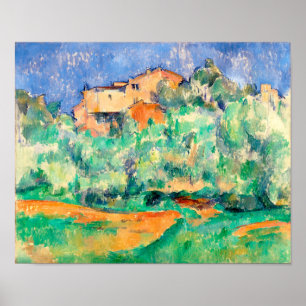 Affiche Paysage avec une maison, Cézanne