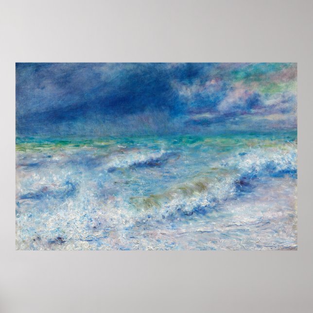 Affiche Paysage bleu de Renoir Impressionniste Peinture (Devant)