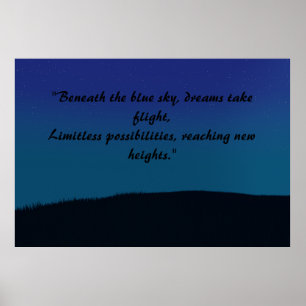 Affiche Paysage bleu esthétique vintage