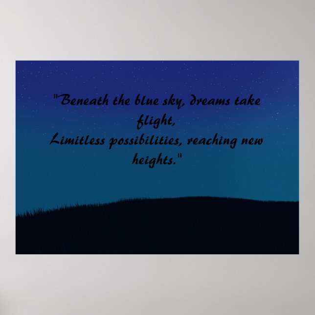 Affiche Paysage bleu esthétique vintage (Devant)