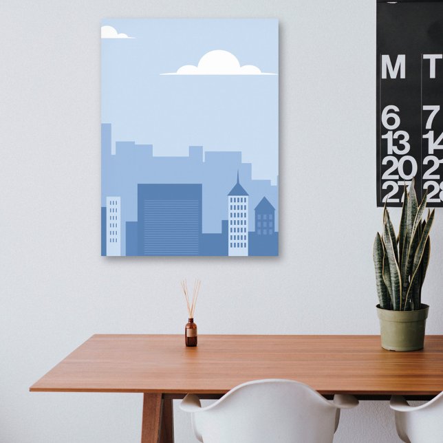 Affiche Paysage bleu vertical (Cityscape Blue Vertical Poster)