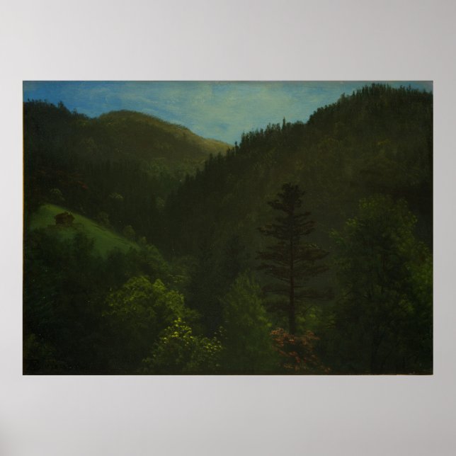 Affiche Paysage boisé par Albert Bierstadt (Devant)